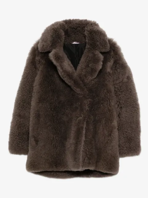 Liska lapel-collar goat-fur coat