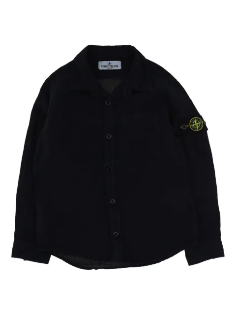 Stone Island Junior Leinenhemd mit aufgesetzter Tasche