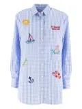 MC2 Saint Barth Kids gingham embroidered shirt - Blue