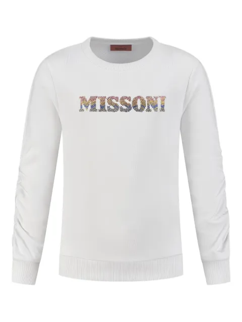 Missoni Kids crystal-embellished gathered-sleeve sweatshirt
