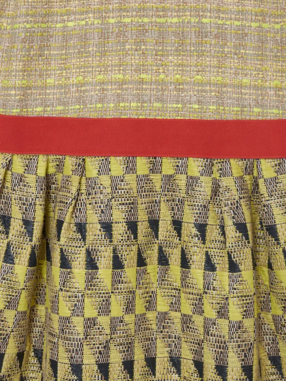 Giambattista Valli geometric-pattern tweed dress Geel