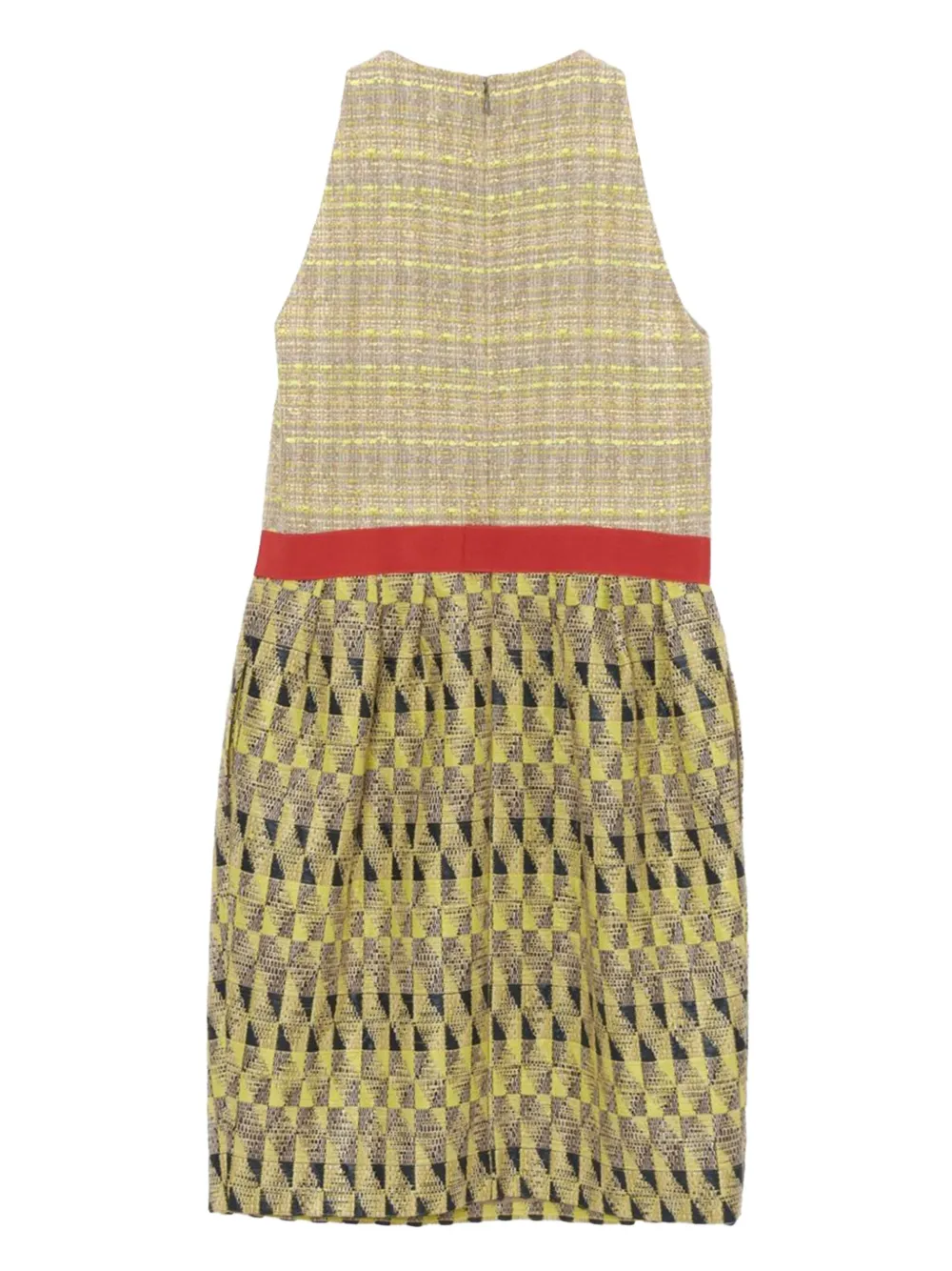 Giambattista Valli geometric-pattern tweed dress Geel