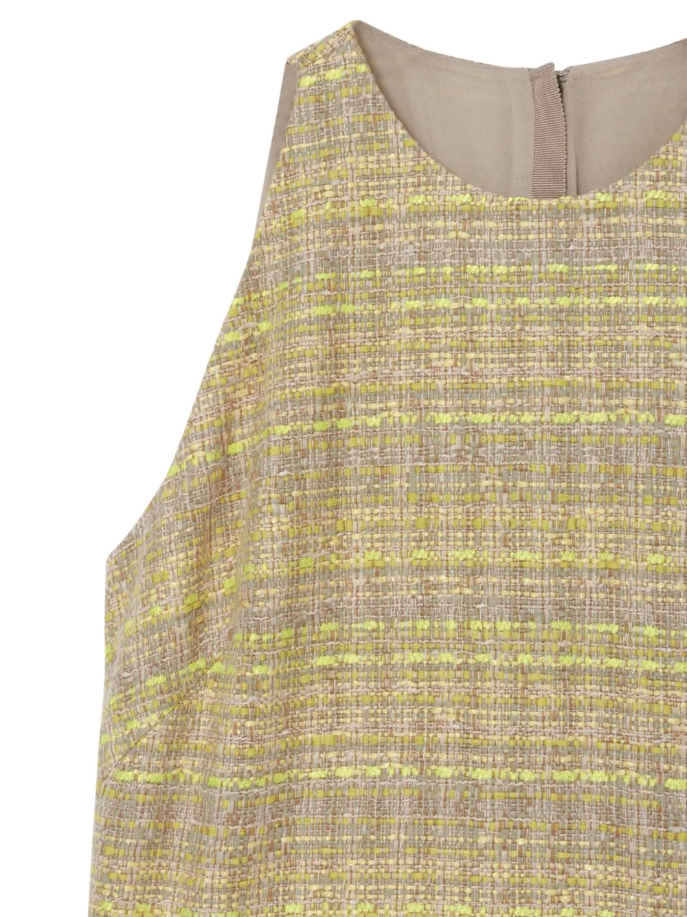 Giambattista Valli geometric-pattern tweed dress Geel