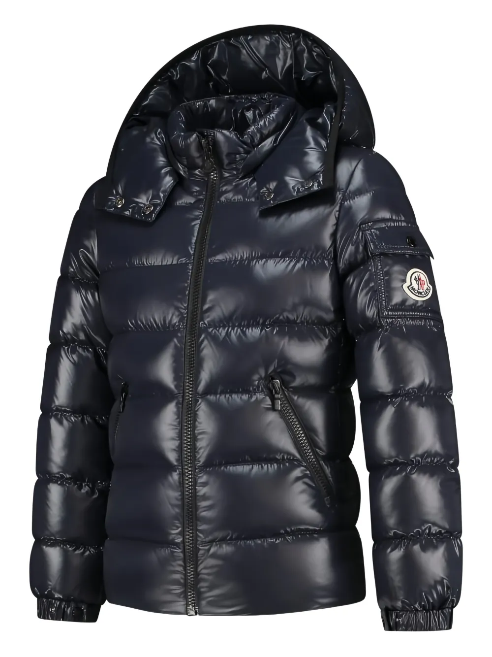 Moncler Enfant Bady hooded puffer jacket Blauw