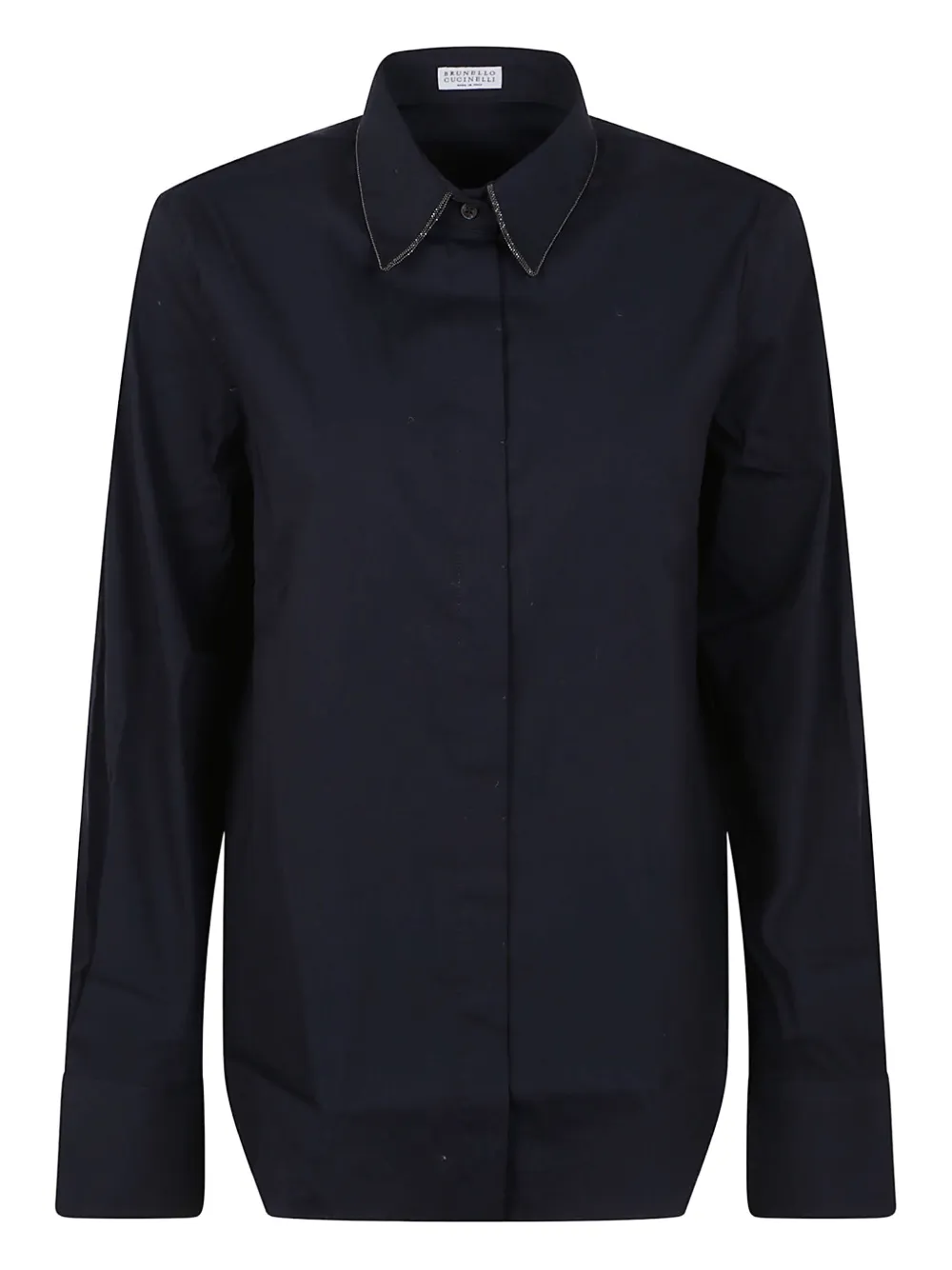 Brunello Cucinelli embellished-collar shirt | Blue | Image 1
