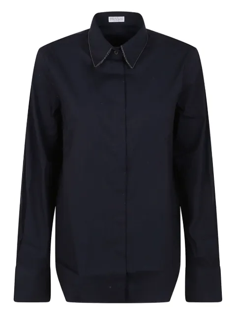Brunello Cucinelli embellished-collar shirt