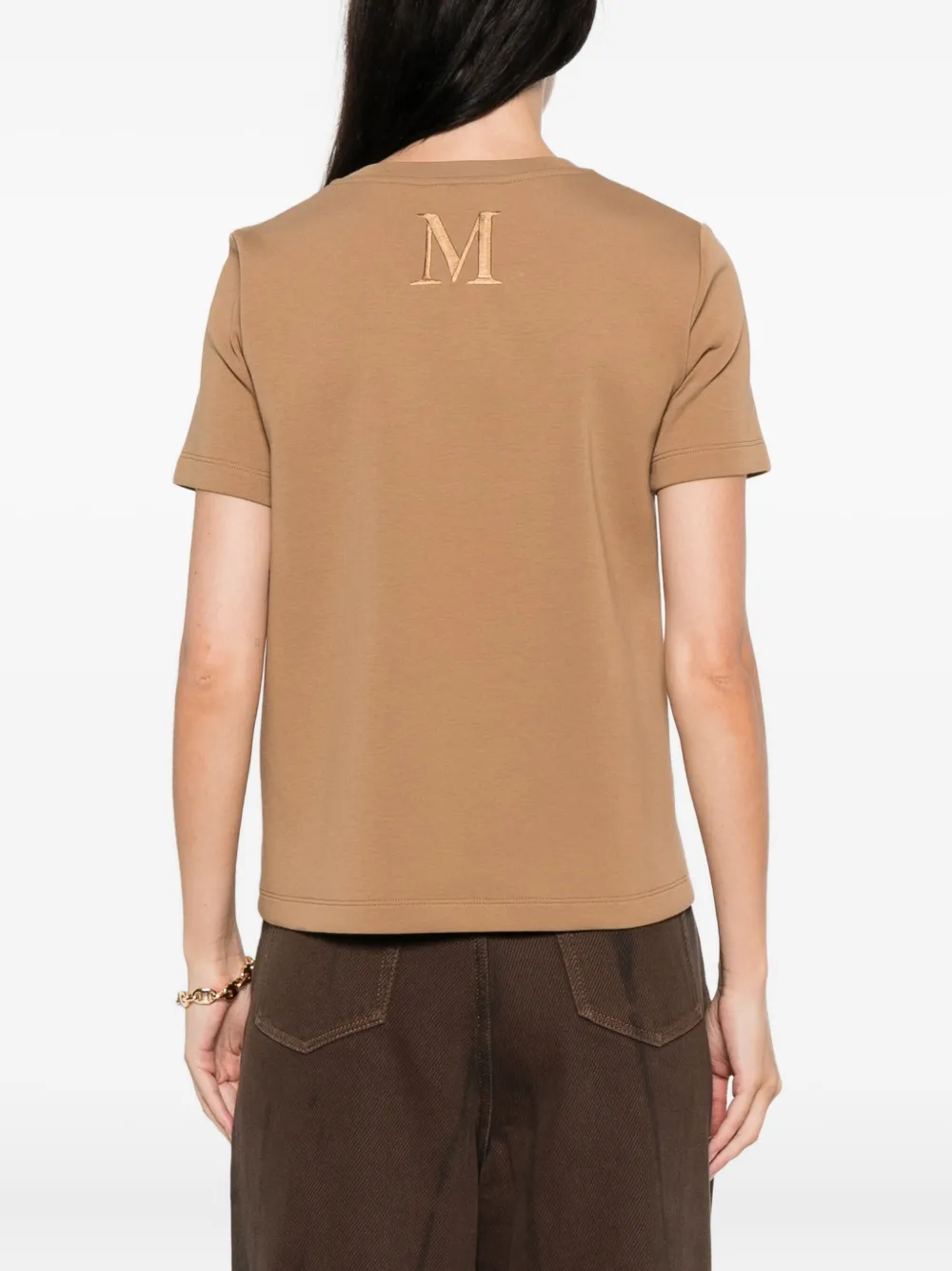 'S Max Mara Top met ronde hals en korte mouwen Bruin