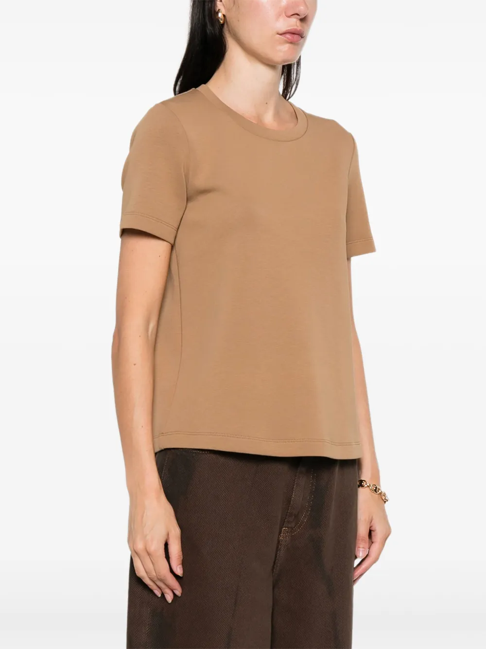 'S Max Mara Top met ronde hals en korte mouwen Bruin