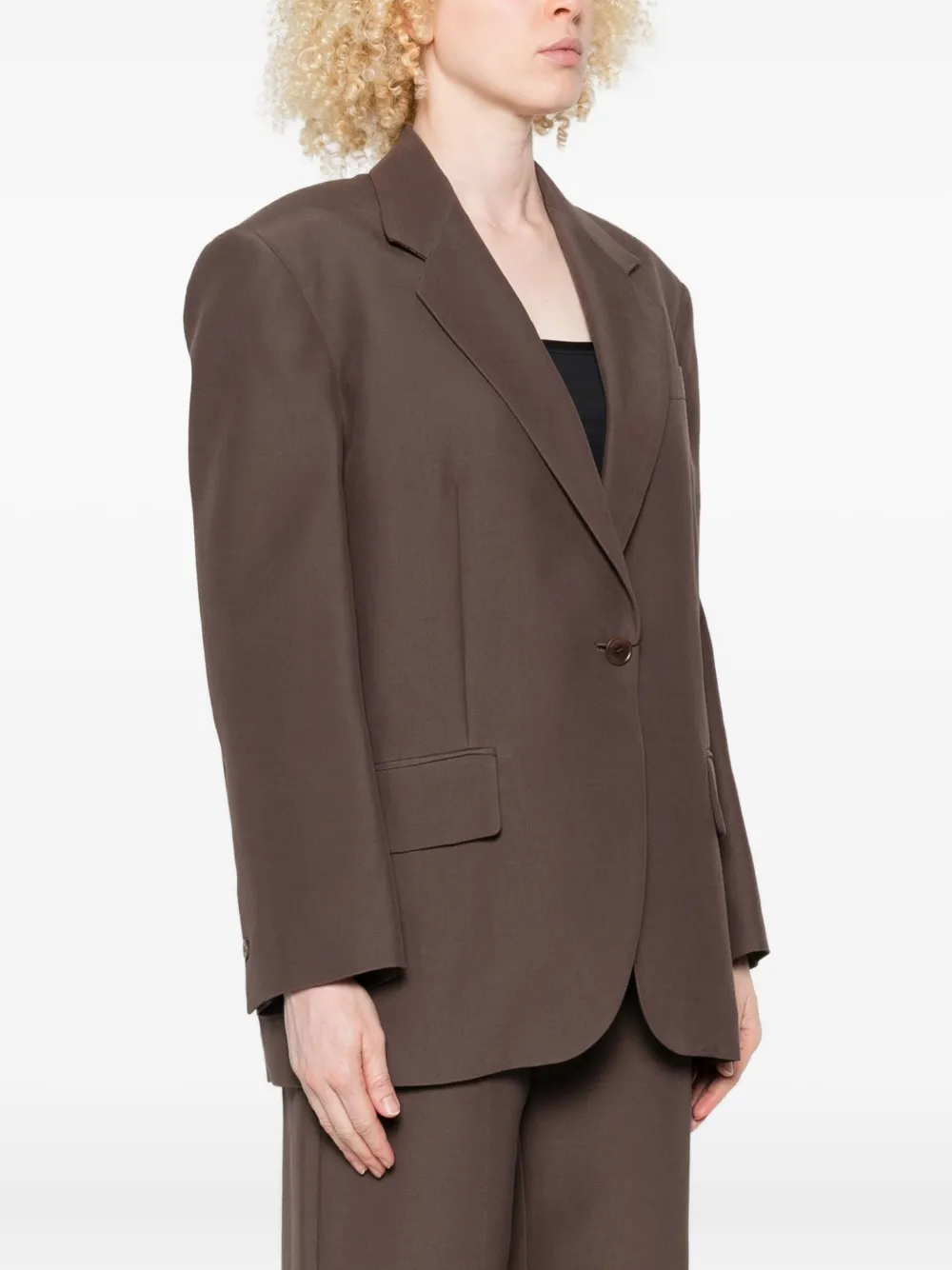 Weekend Max Mara Blazer met enkele knoop en verlaagde schouders Bruin