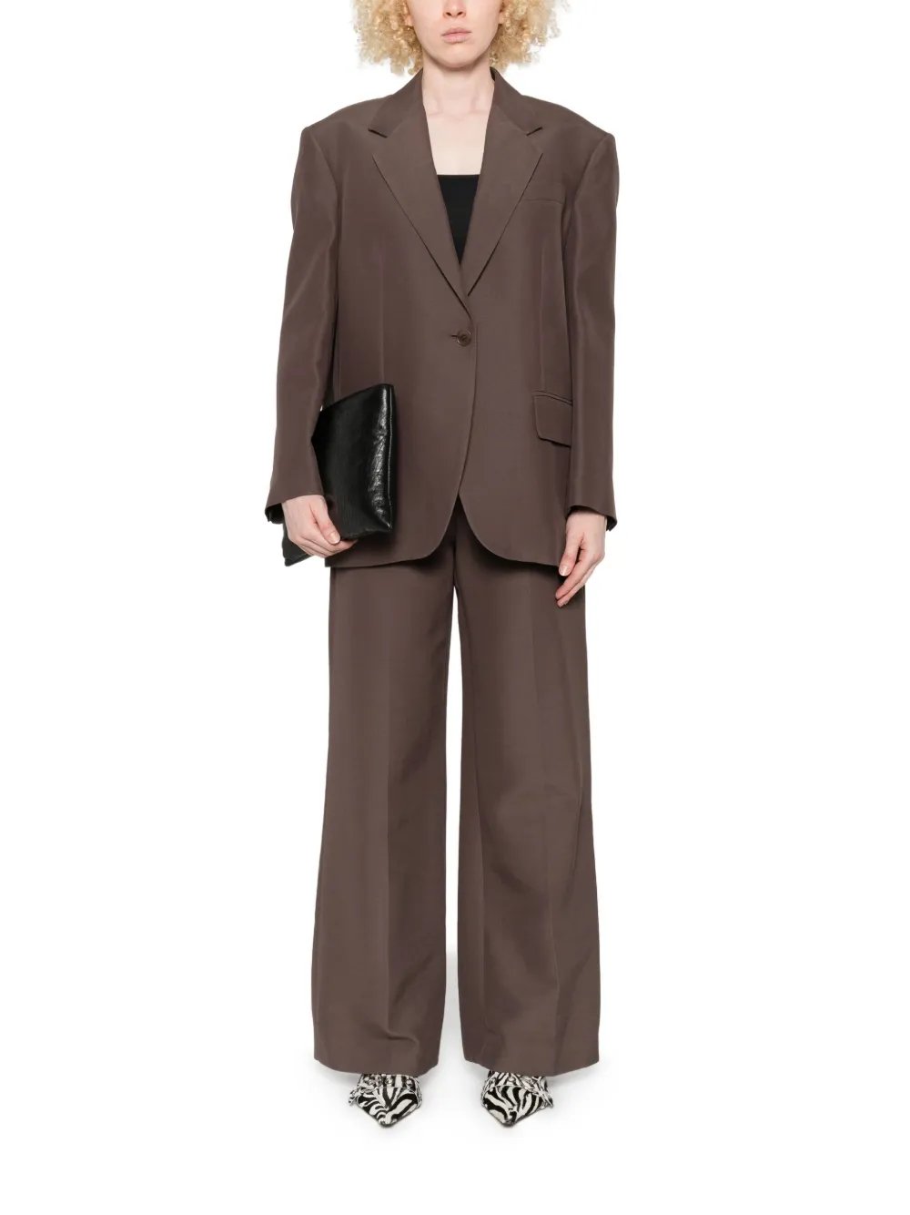 Weekend Max Mara Blazer met enkele knoop en verlaagde schouders Bruin