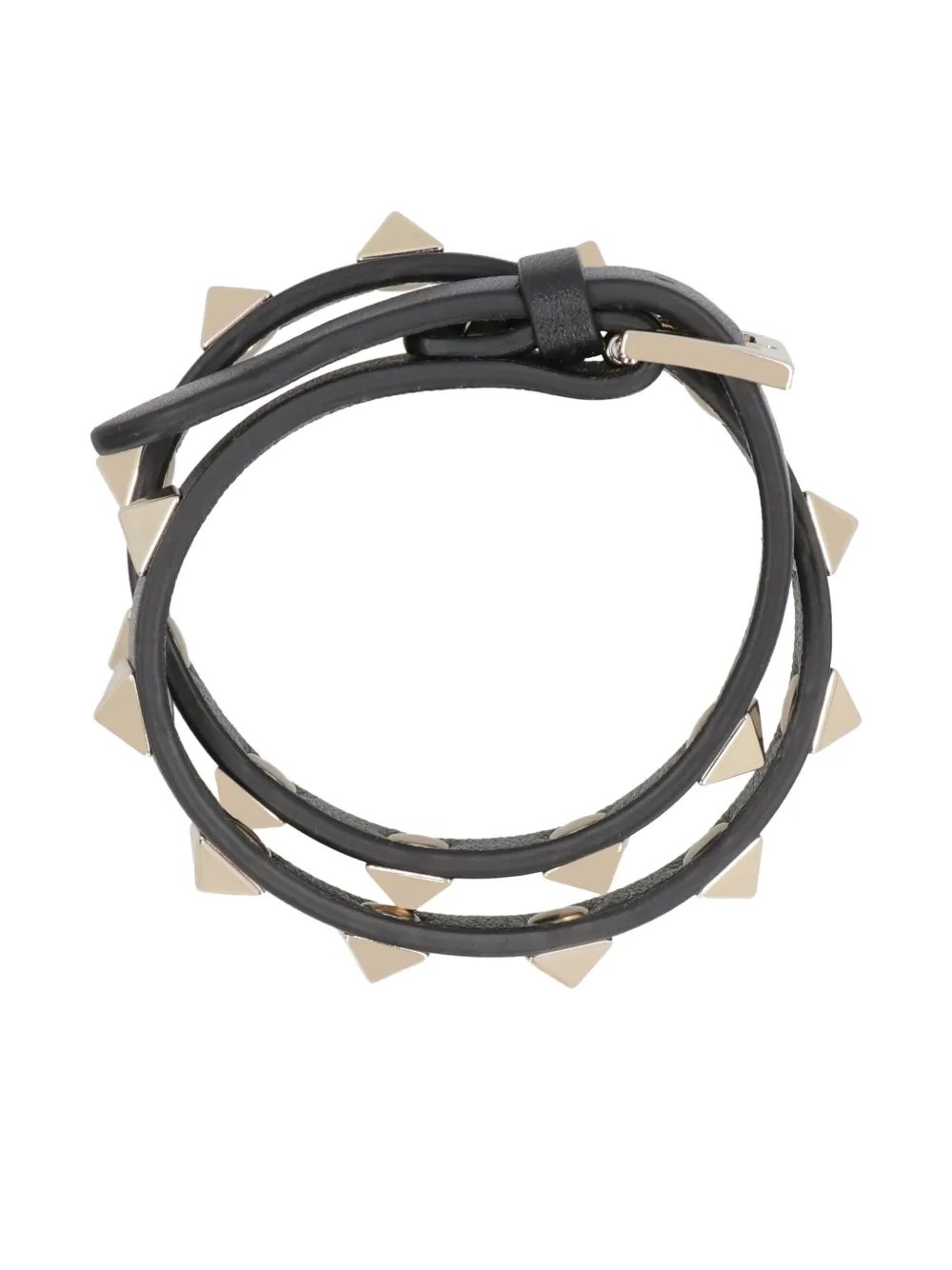 Valentino Garavani Rockstud leather bracelet - Zwart