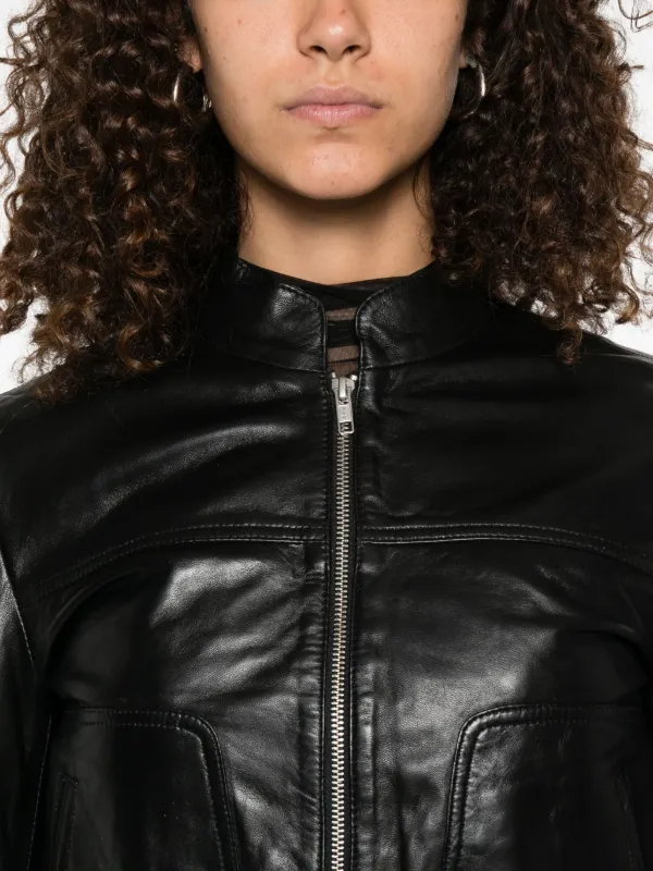 R13 zip-front Leather Jacket | Black | FARFETCH