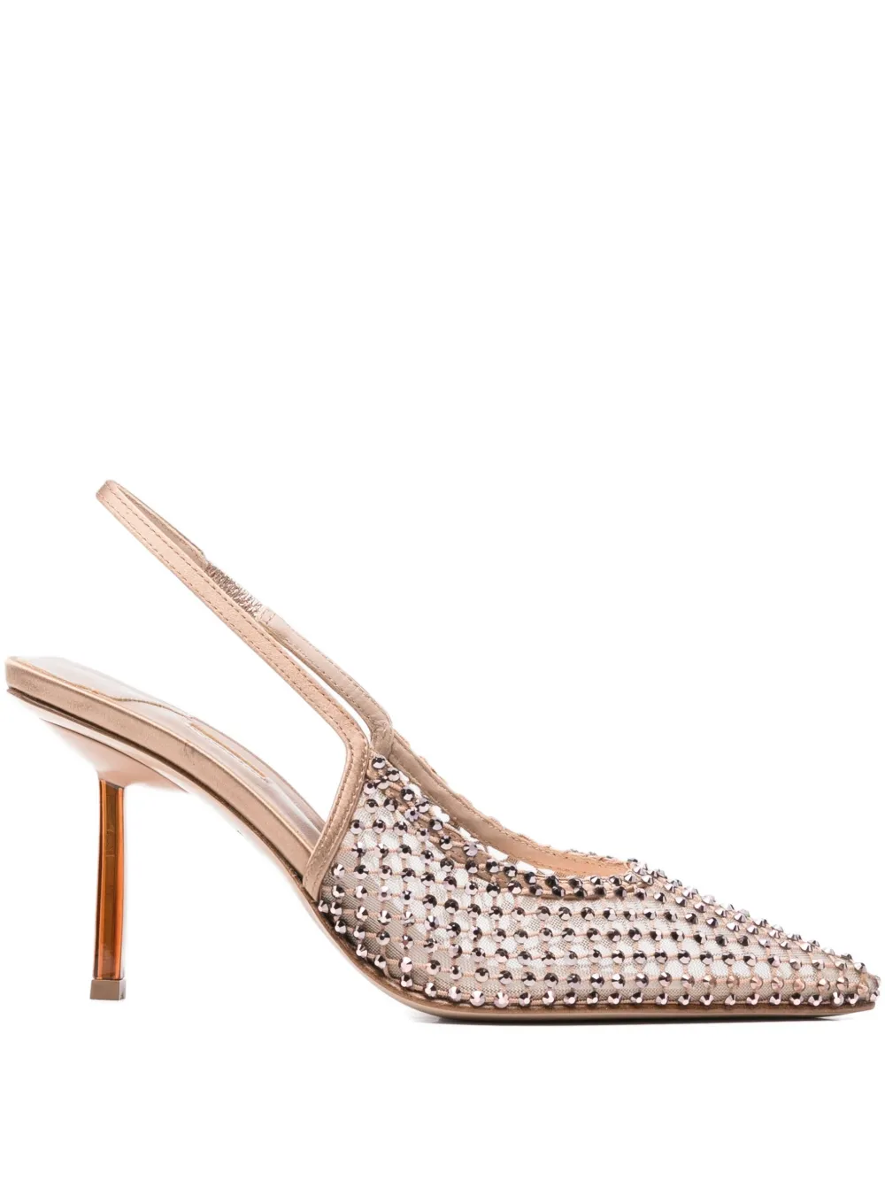 Le Silla 80mm Gilda crystal-embellished heeled pumps Beige