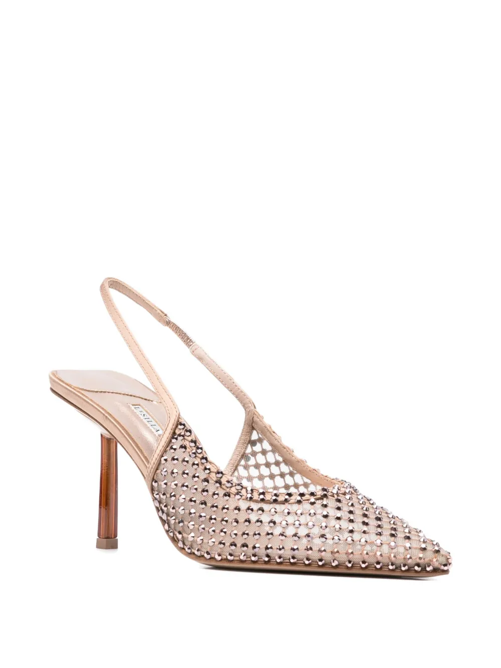 Le Silla 80mm Gilda crystal-embellished heeled pumps Beige