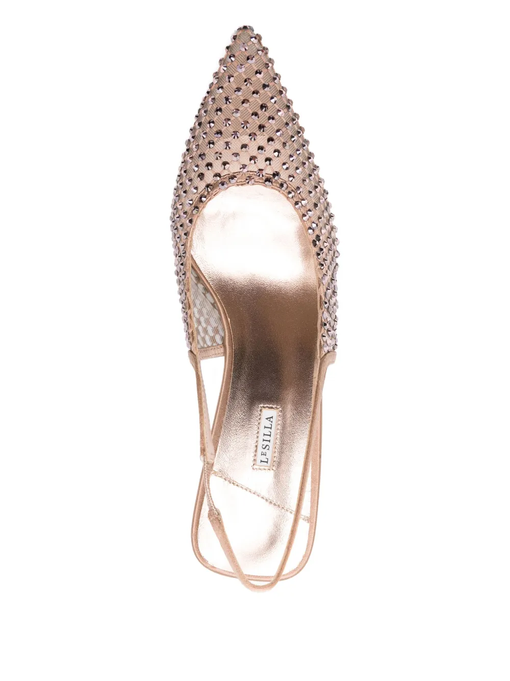 Le Silla 80mm Gilda crystal-embellished heeled pumps Beige