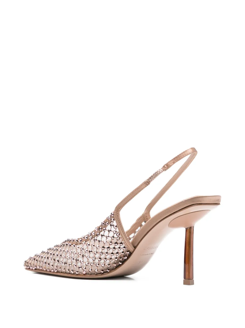 Le Silla 80mm Gilda crystal-embellished heeled pumps Beige