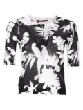 Max Mara printed crew-neck top - Black