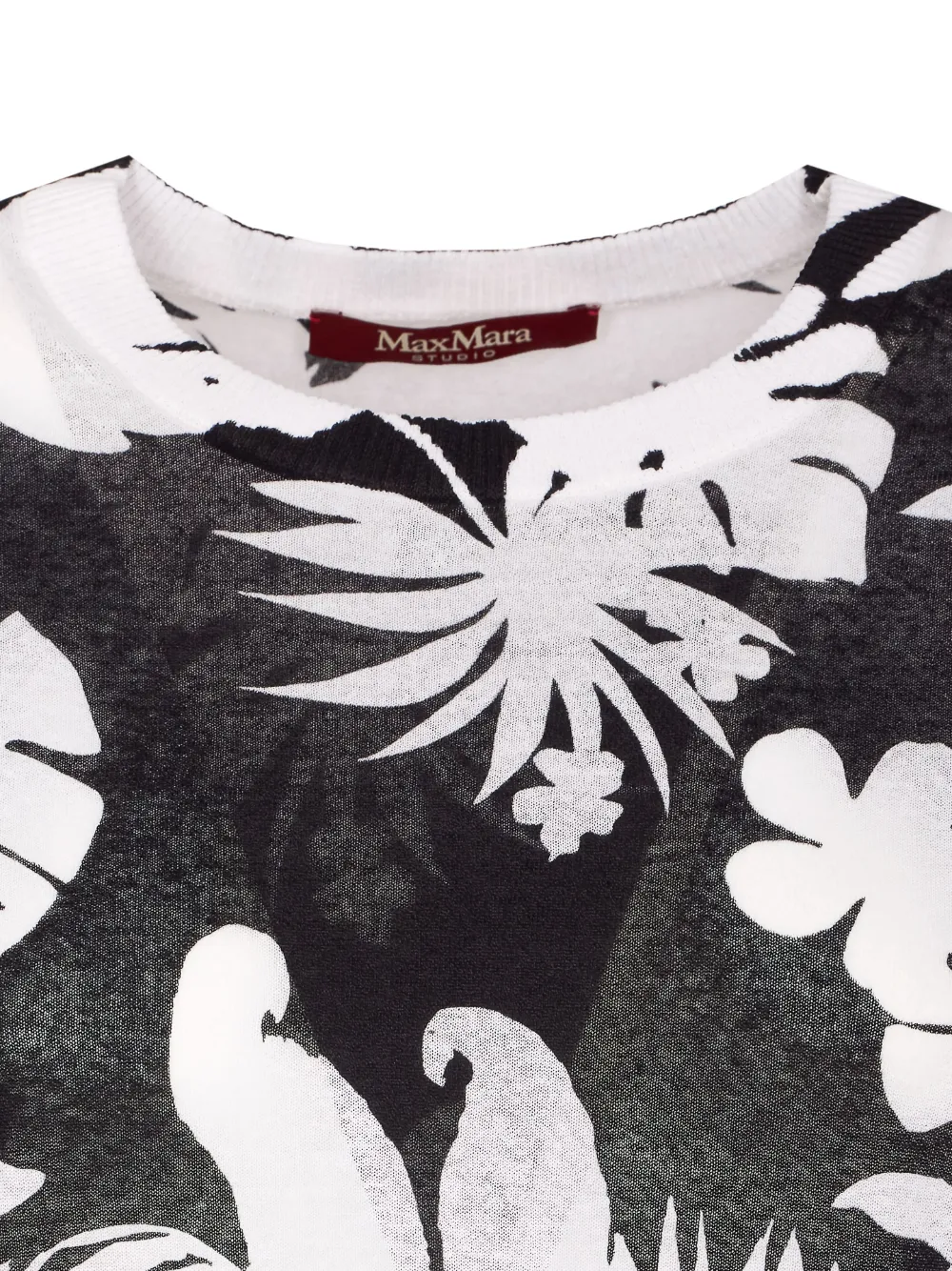 Max Mara Top met ronde hals en print Zwart
