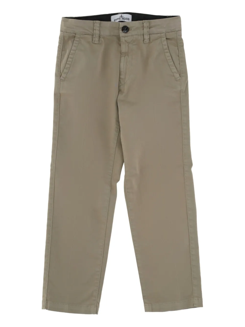Stone Island Junior logo-patch trousers Beige