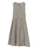 Max Mara Timeless floral-embellished belted midi dress - Grey