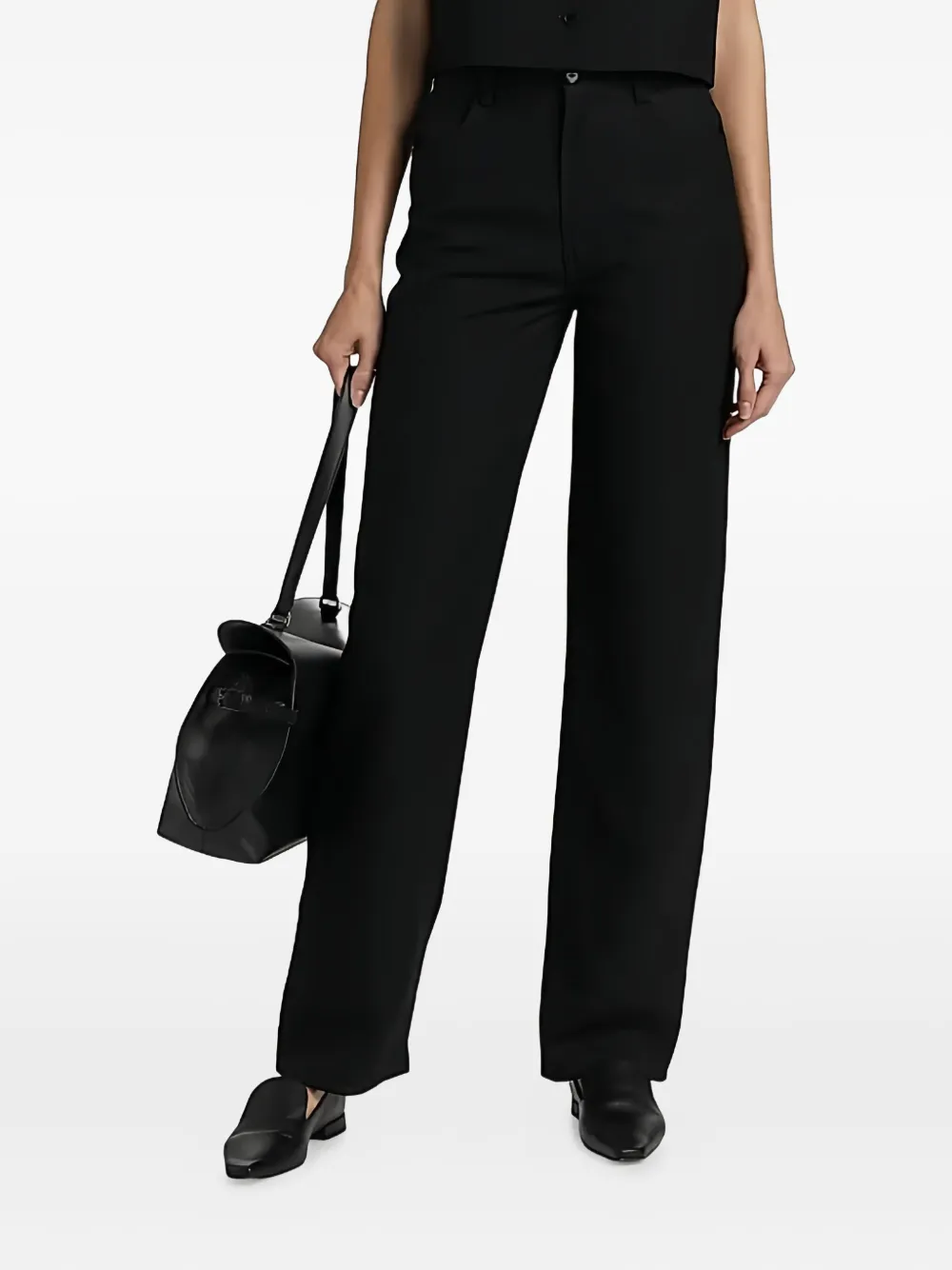 Loulou Studio Ardea Baggy Trousers In Black In Black