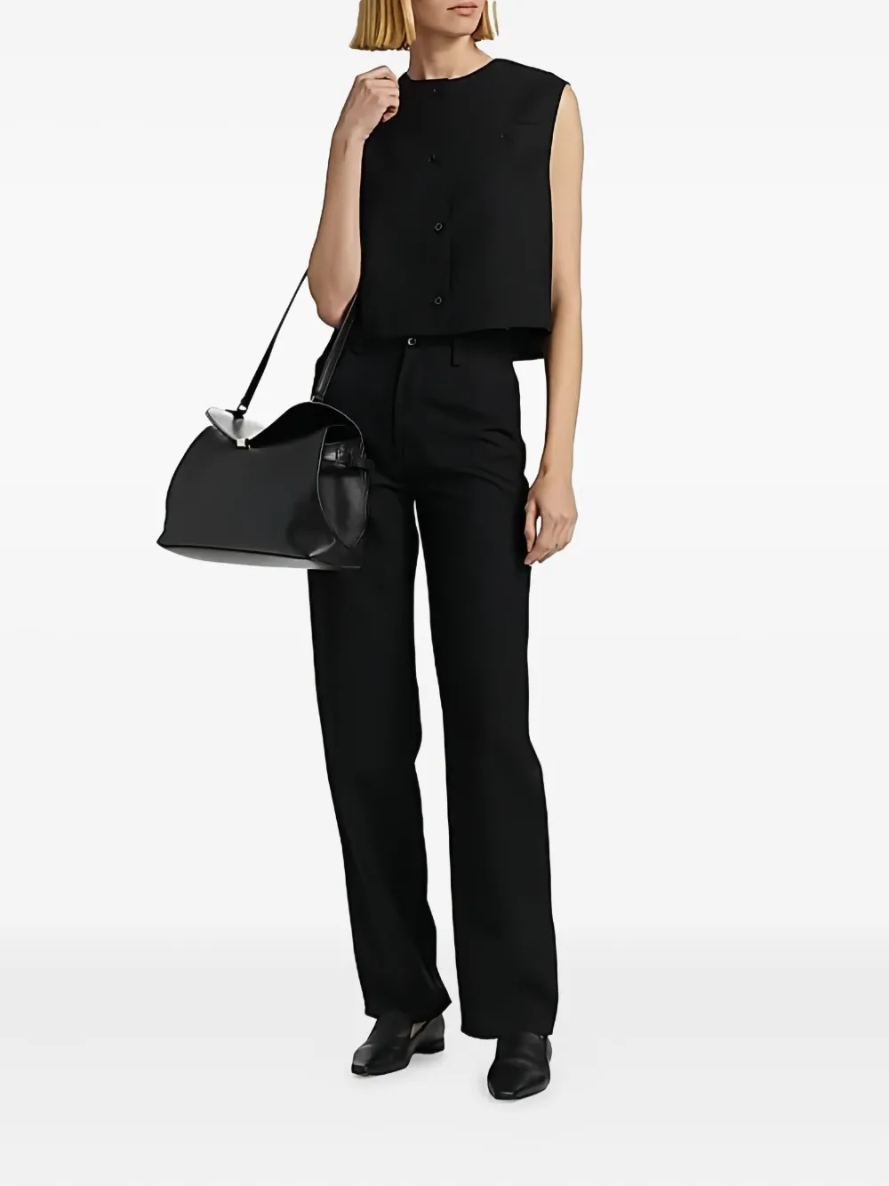 Loulou Studio Ardea Baggy Trousers In Black In Black