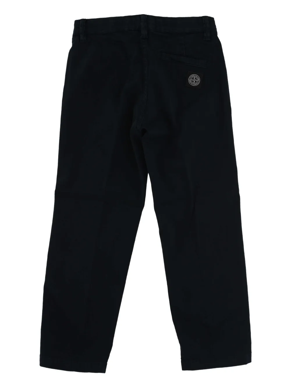 Stone Island Junior logo-patch trousers Blauw