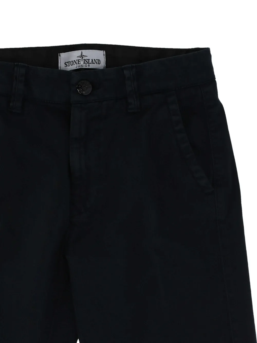 Stone Island Junior logo-patch trousers Blauw