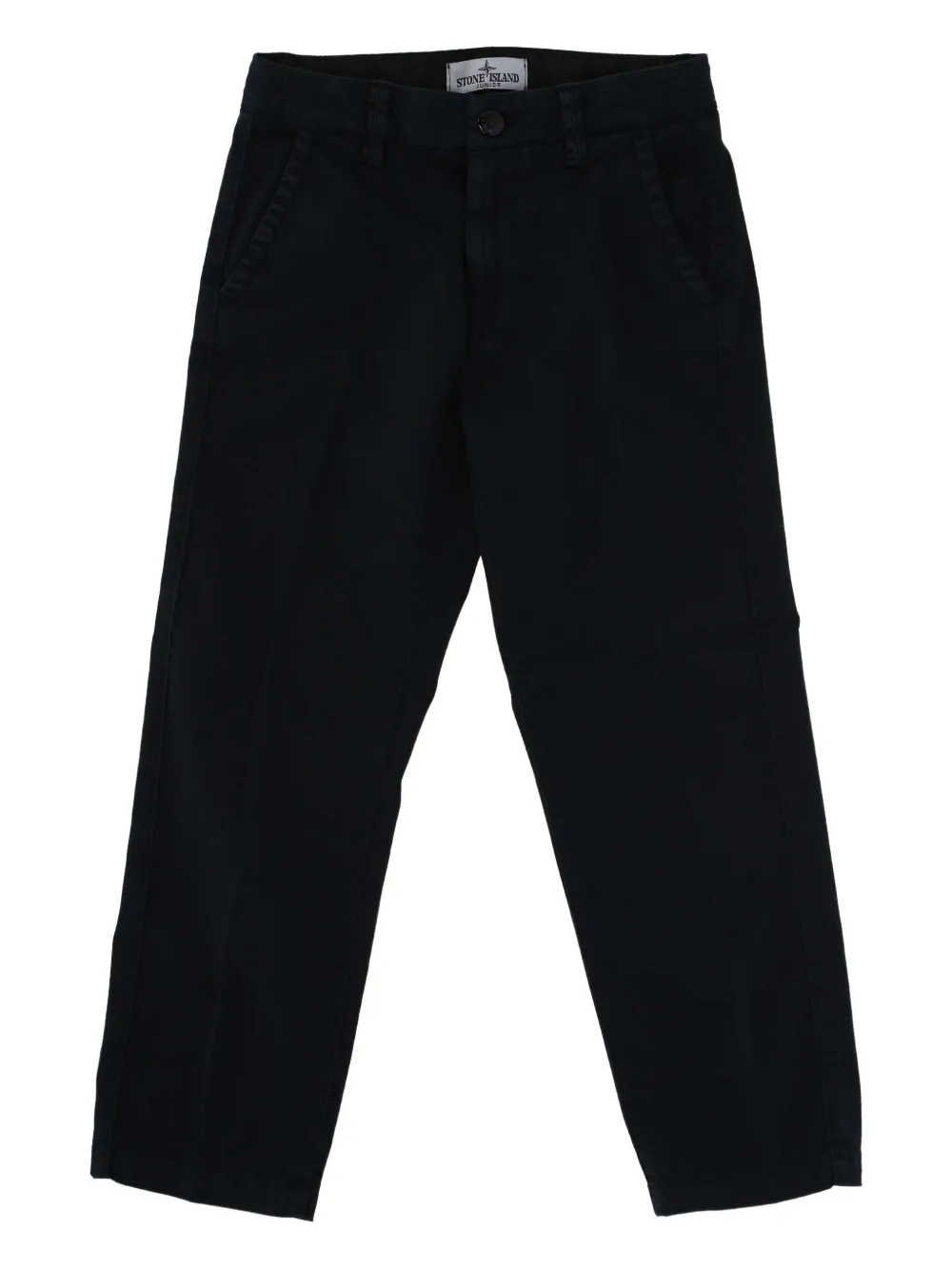 Stone Island Junior logo-patch trousers Blauw