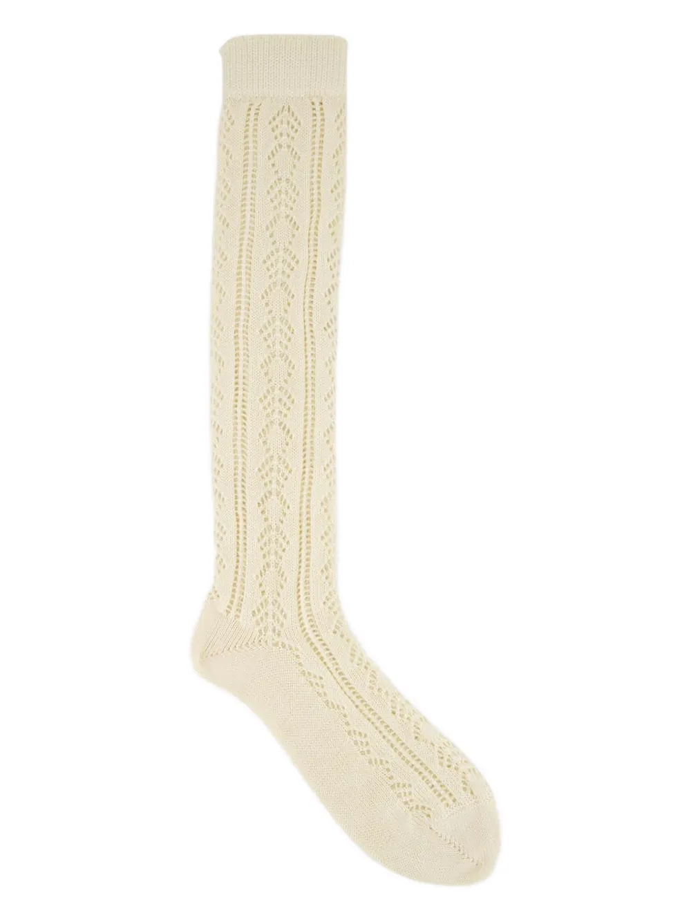 Valentino Garavani Kabelgebreide kniekousen Beige