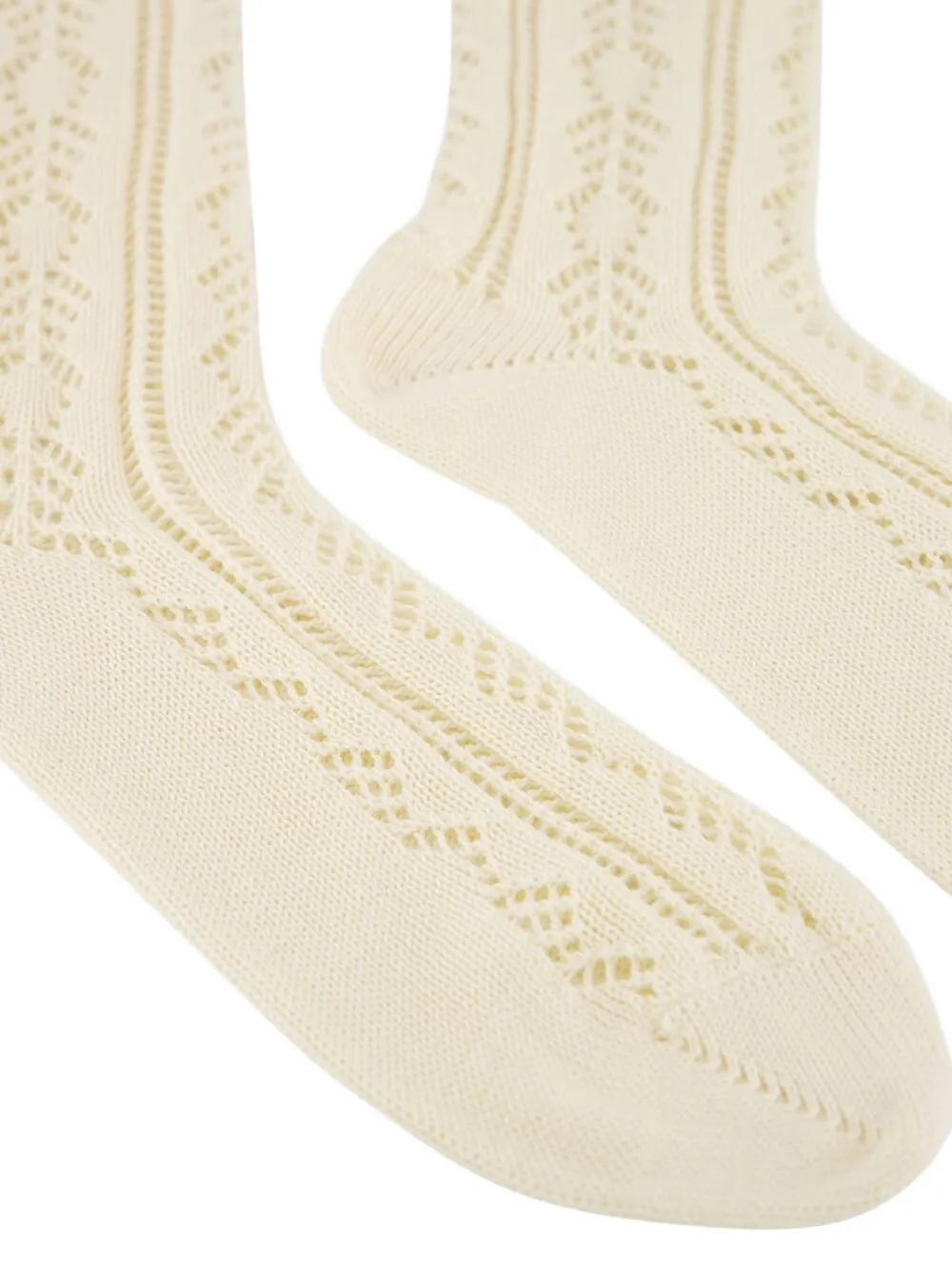 Valentino Garavani Kabelgebreide kniekousen Beige
