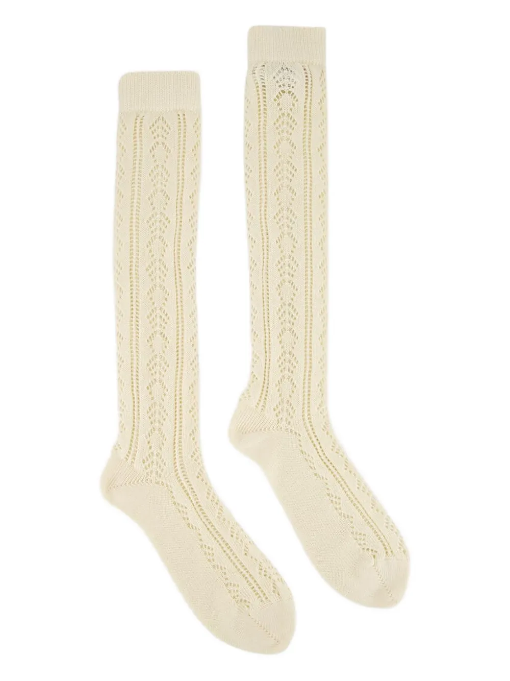 Valentino Garavani cable-knit knee-high socks - Toni neutri