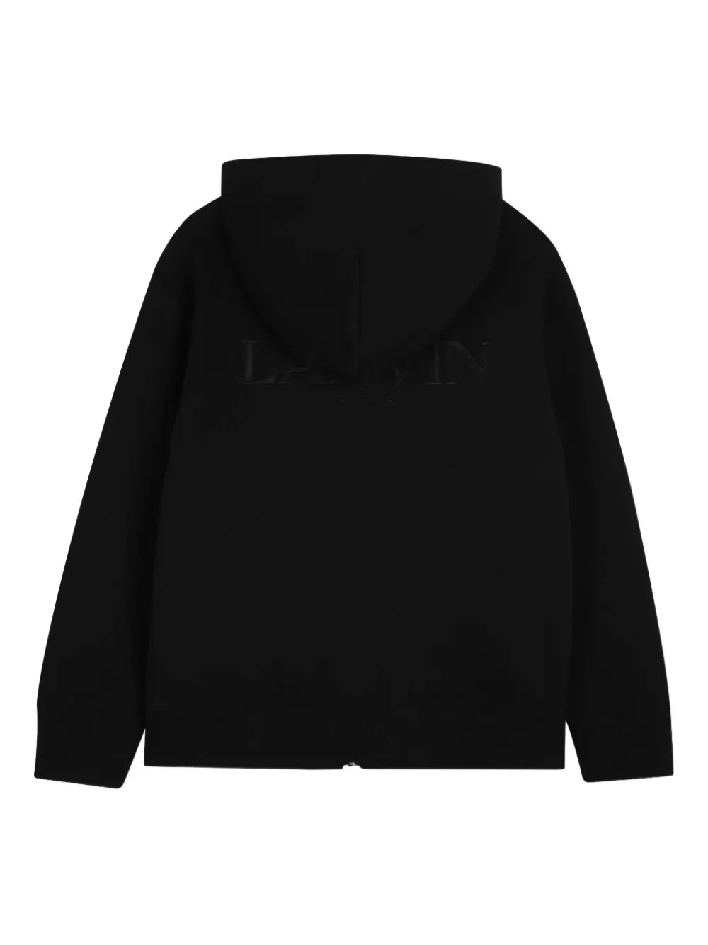 Lanvin Enfant zip-front drawstring hoodie Zwart