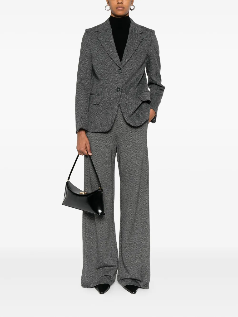 Weekend Max Mara Notched Button-fastening Jacket In Gray