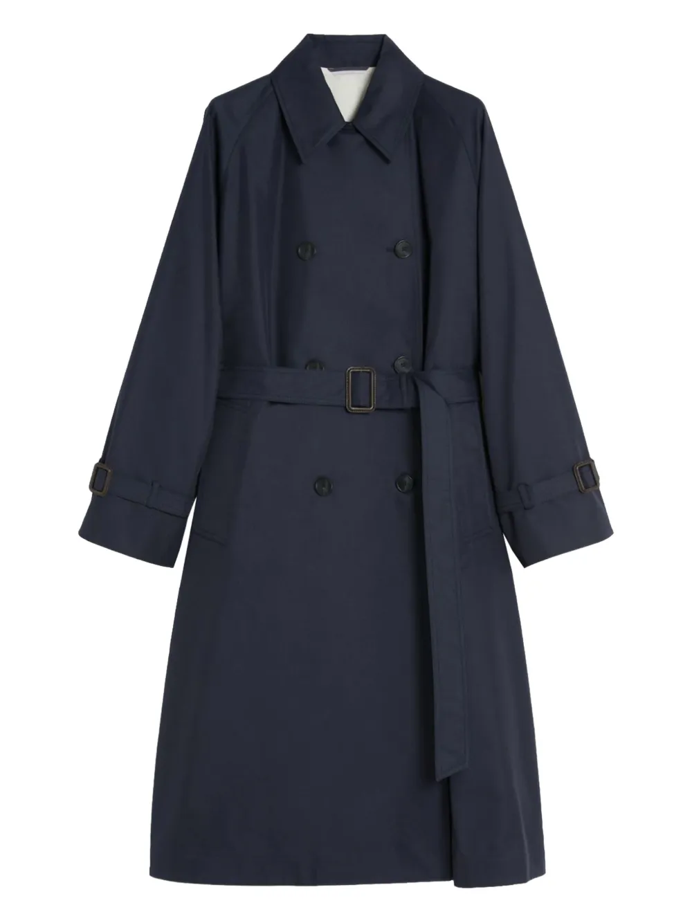 Weekend Max Mara raglan-sleeve double-breasted trench coat Blauw