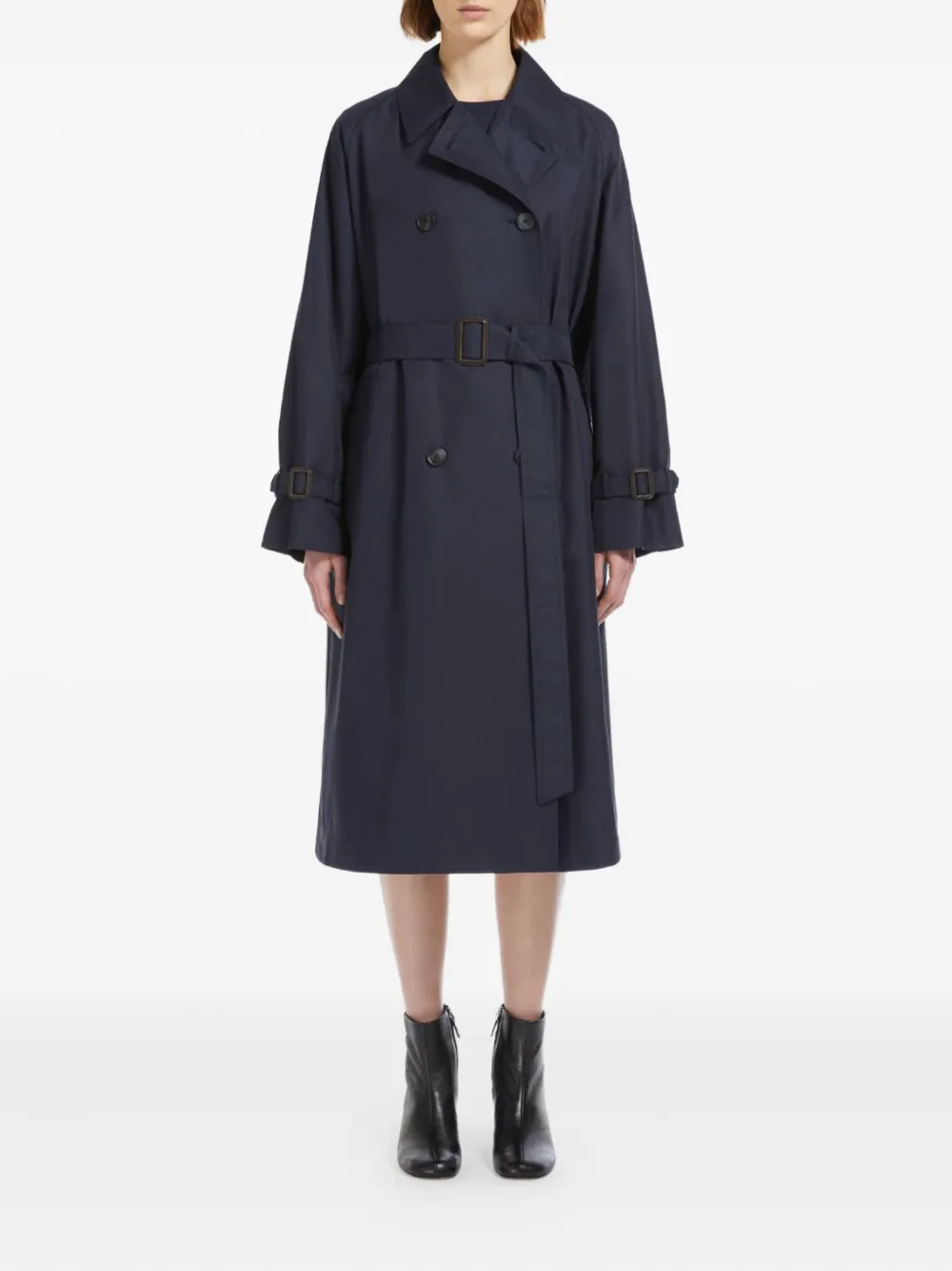 Weekend Max Mara Trenchcoat met dubbele rij knopen en raglan mouwen Blauw