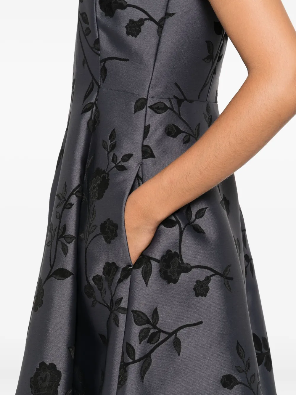 Max Mara Mini-jurk met bloemenprint Grijs