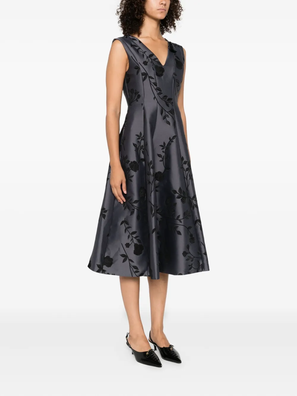 Max Mara Mini-jurk met bloemenprint Grijs