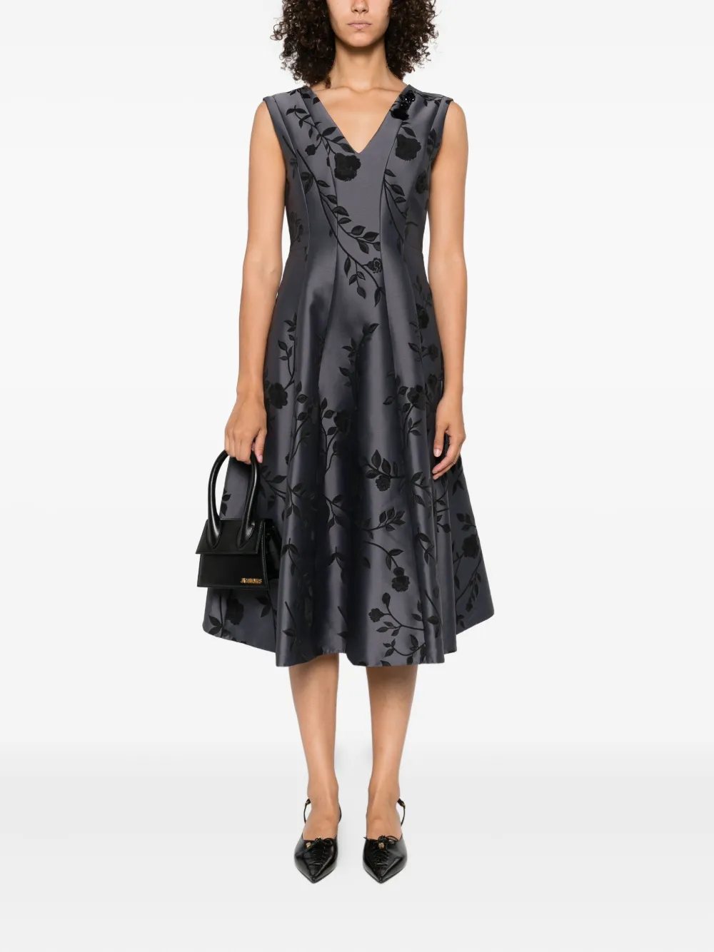 Max Mara Mini-jurk met bloemenprint Grijs