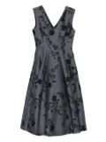 Max Mara floral-print V-neck mini dress - Grey