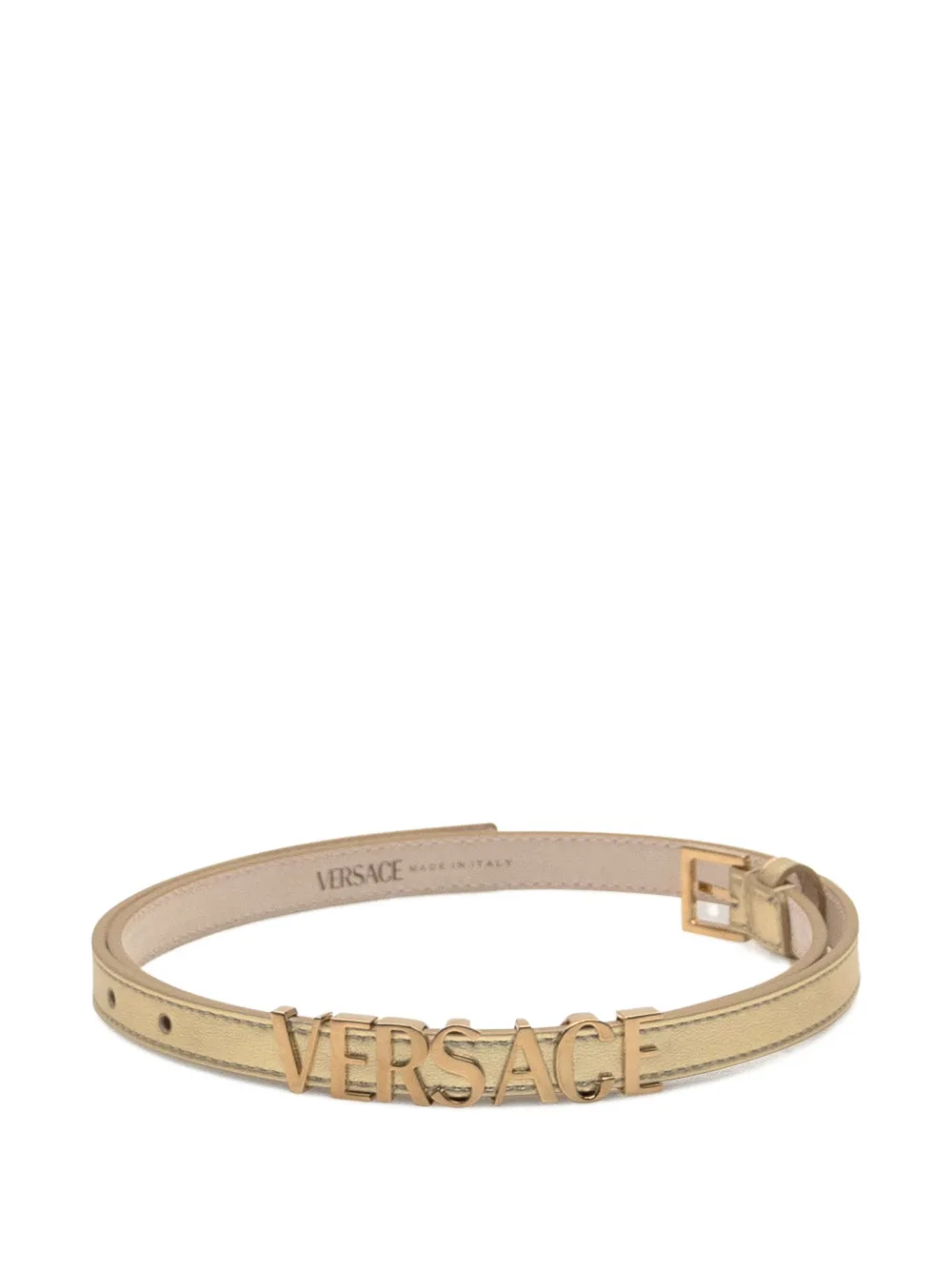 Versace logo-plaque leather belt Geel