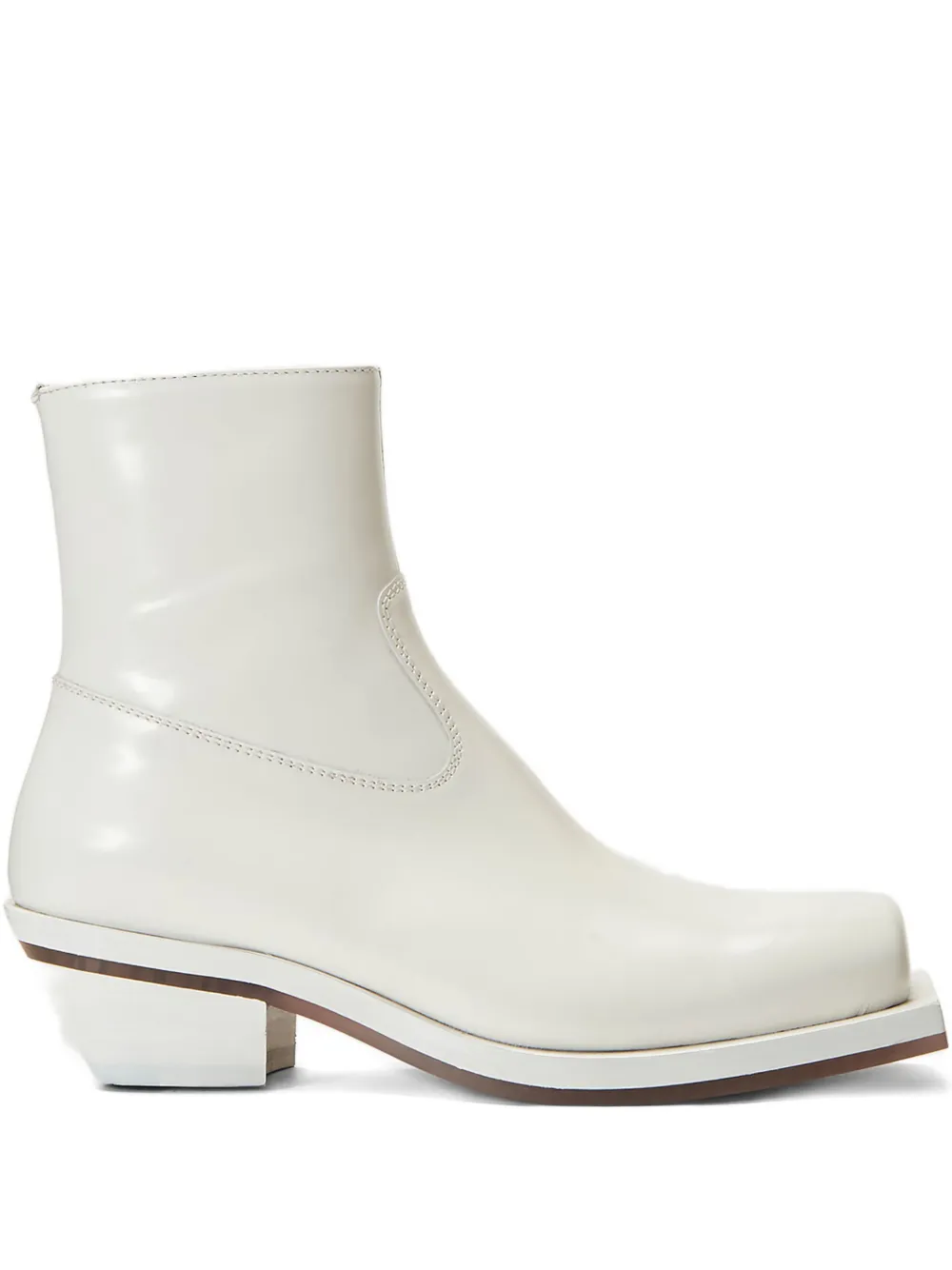 ION 60mm square-toe zip boots | White | Image 1