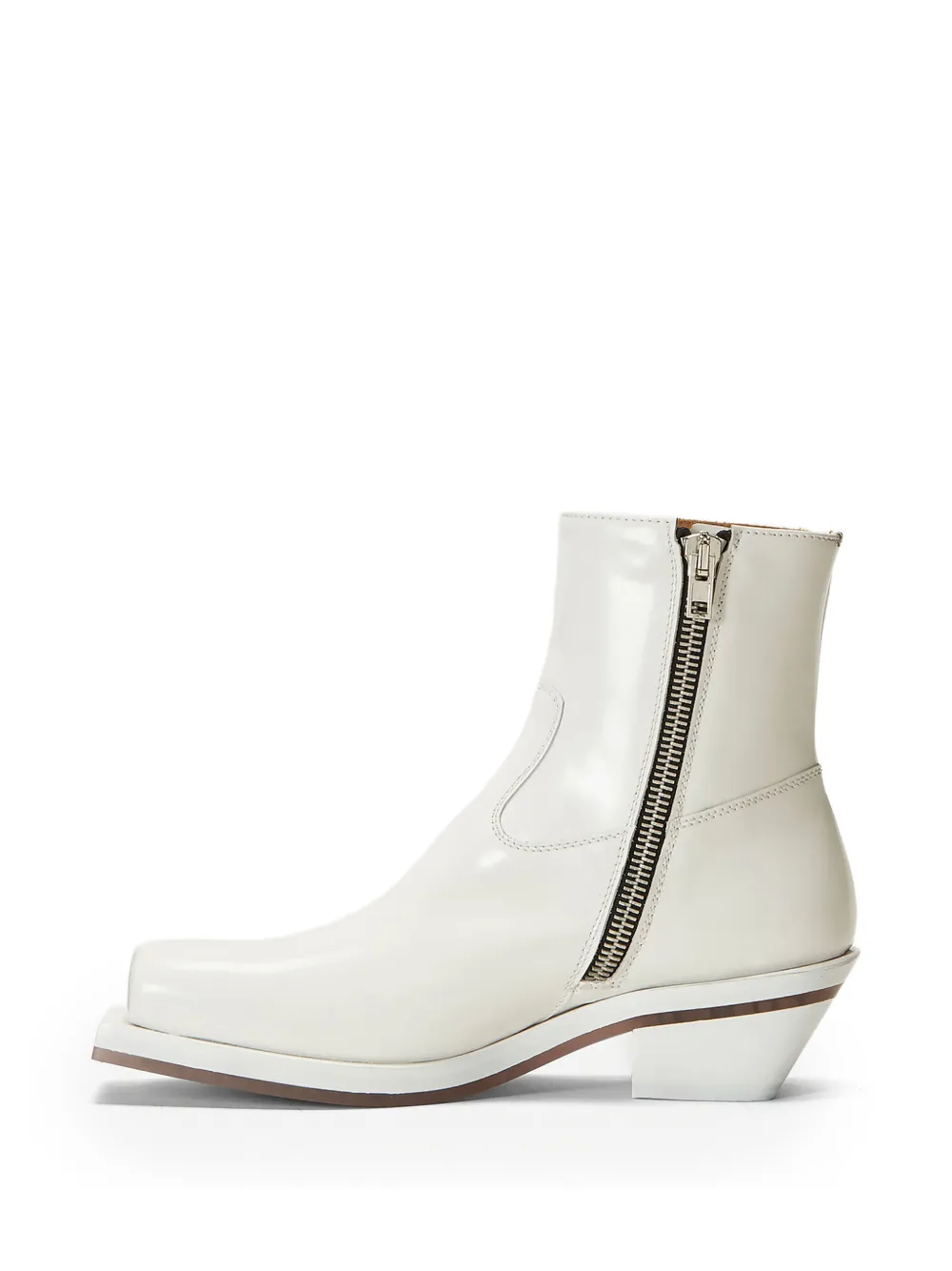 ION 60 mm laarzen met vierkante neus en rits Wit