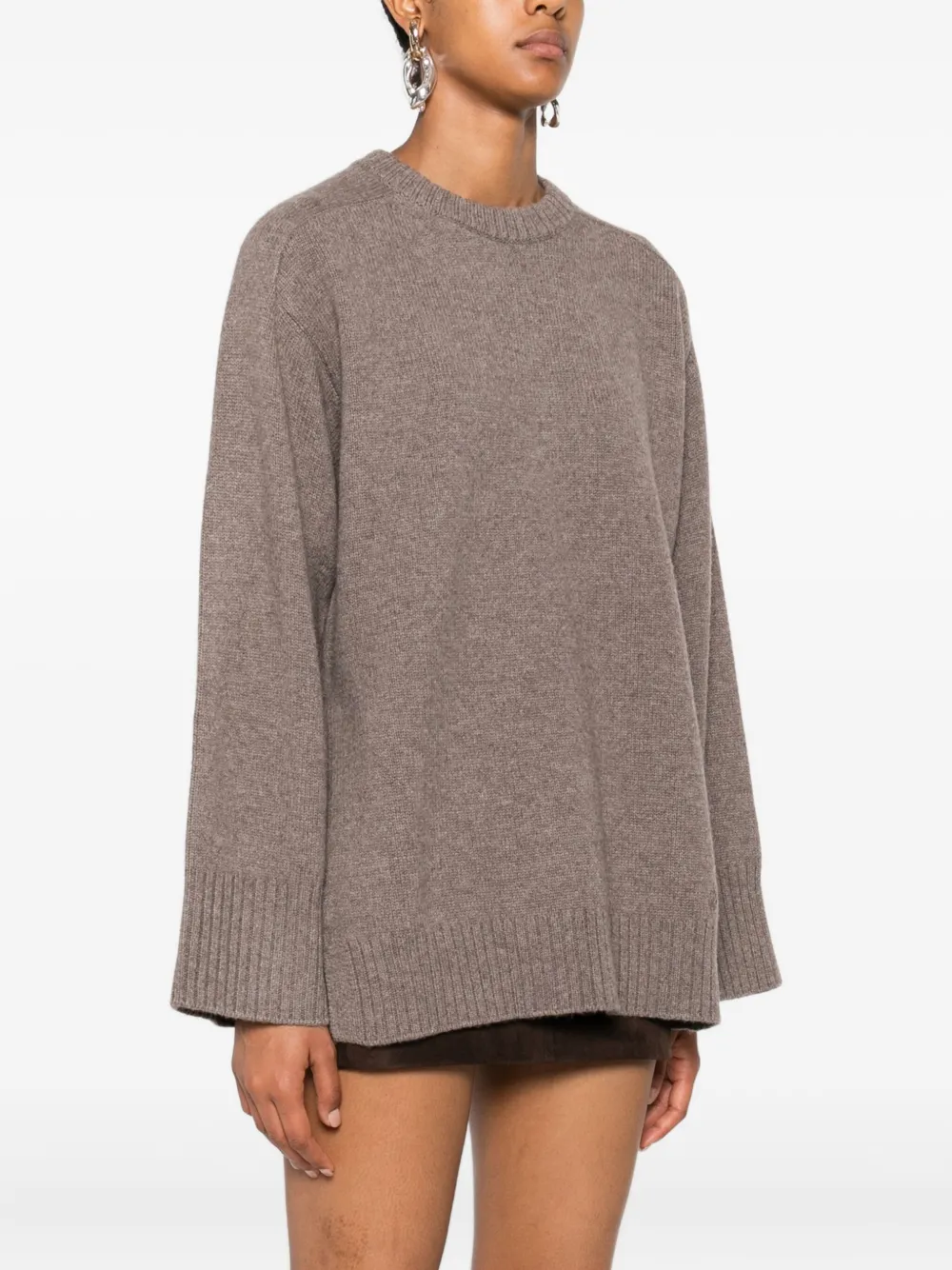 LouLou de Saison Sweater met ronde hals Beige