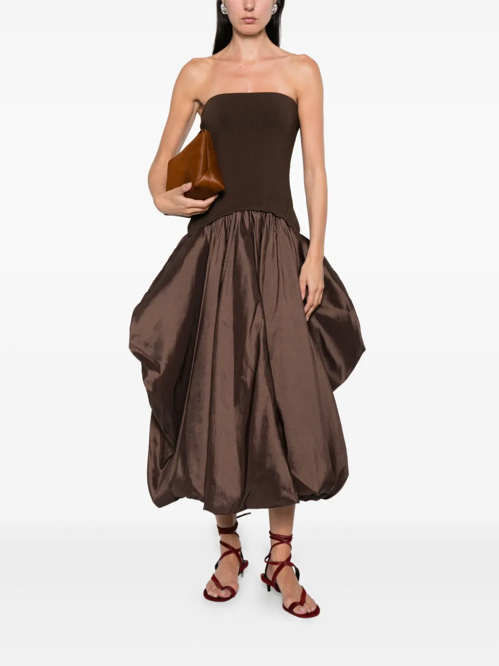 Simkhai Izzy Midi Dress In Brown