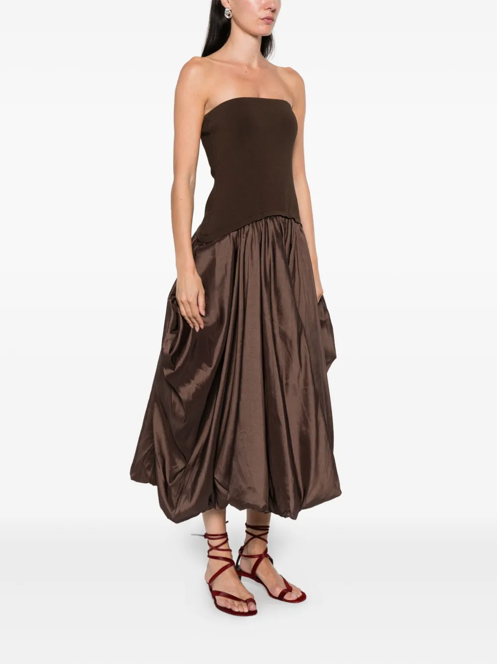 Simkhai Izzy Midi Dress In Brown