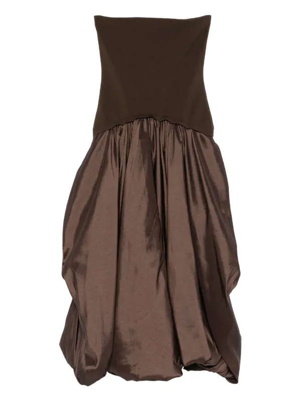 brown simkhai dress Jazz Pintuck Midi Dress - Chocolate Brown main image 0