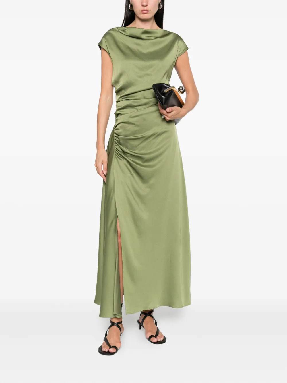 Simkhai Burke cowl-neck midi dress Groen
