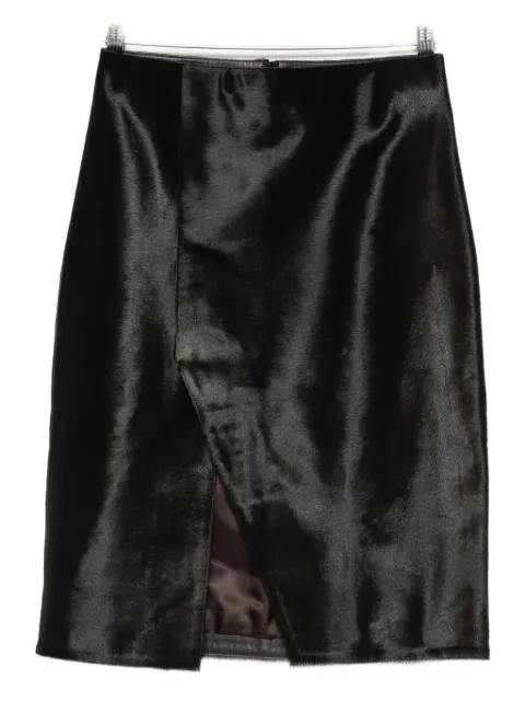 LouLou de Saison side-split calf-hair skirt