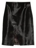LouLou de Saison side-split calf-hair skirt - Brown